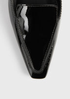 Patent loafer pumps black
