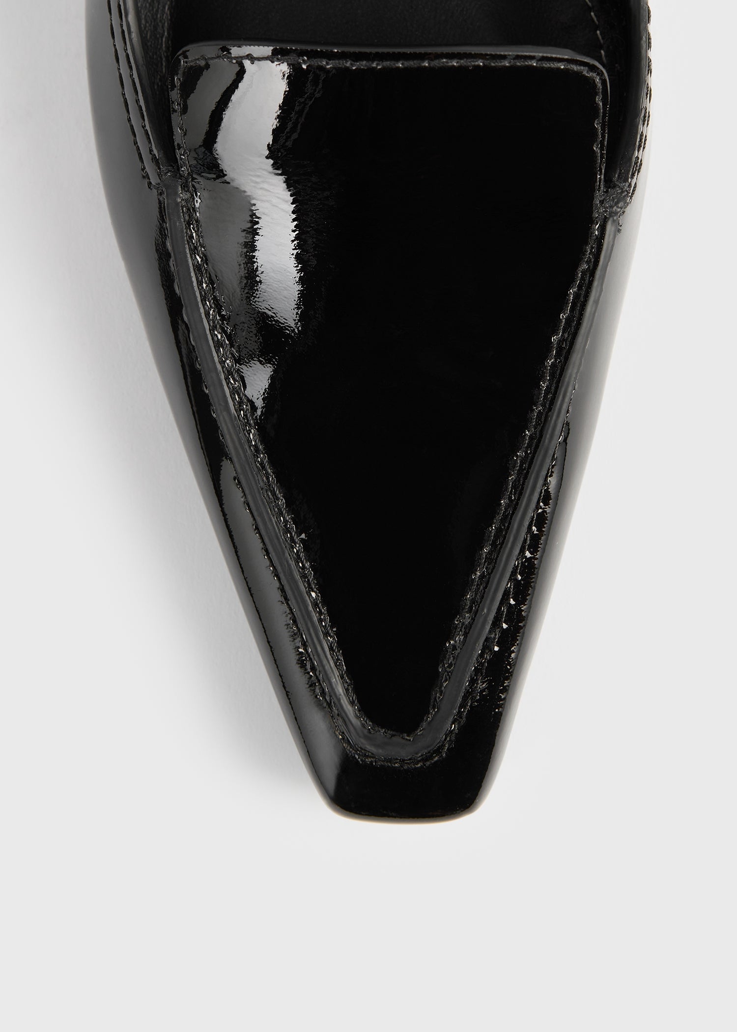 Patent loafer pumps black