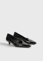 Patent loafer pumps black