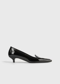 Patent loafer pumps black