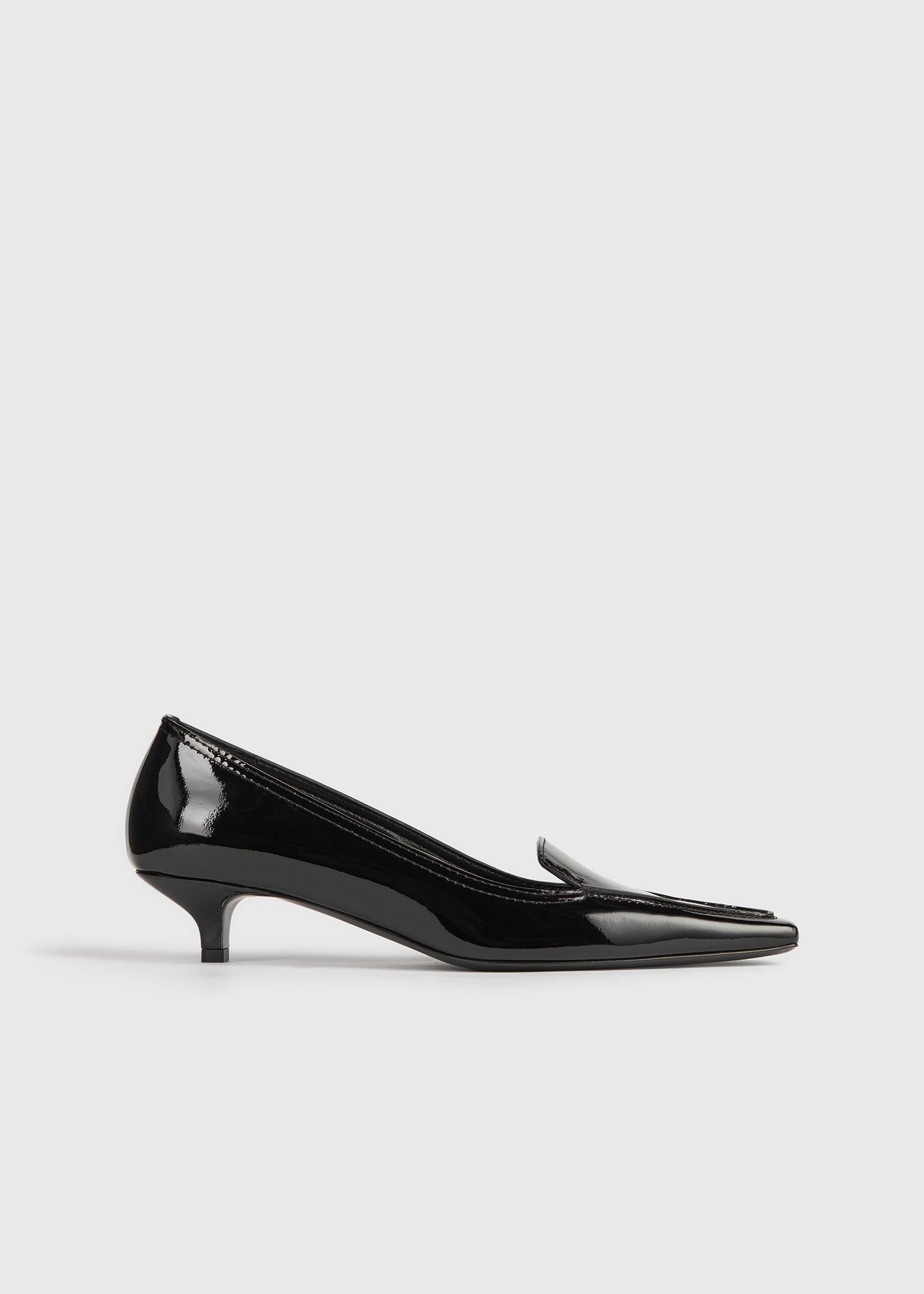 Patent loafer pumps black