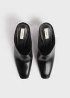 Bar leather mules black