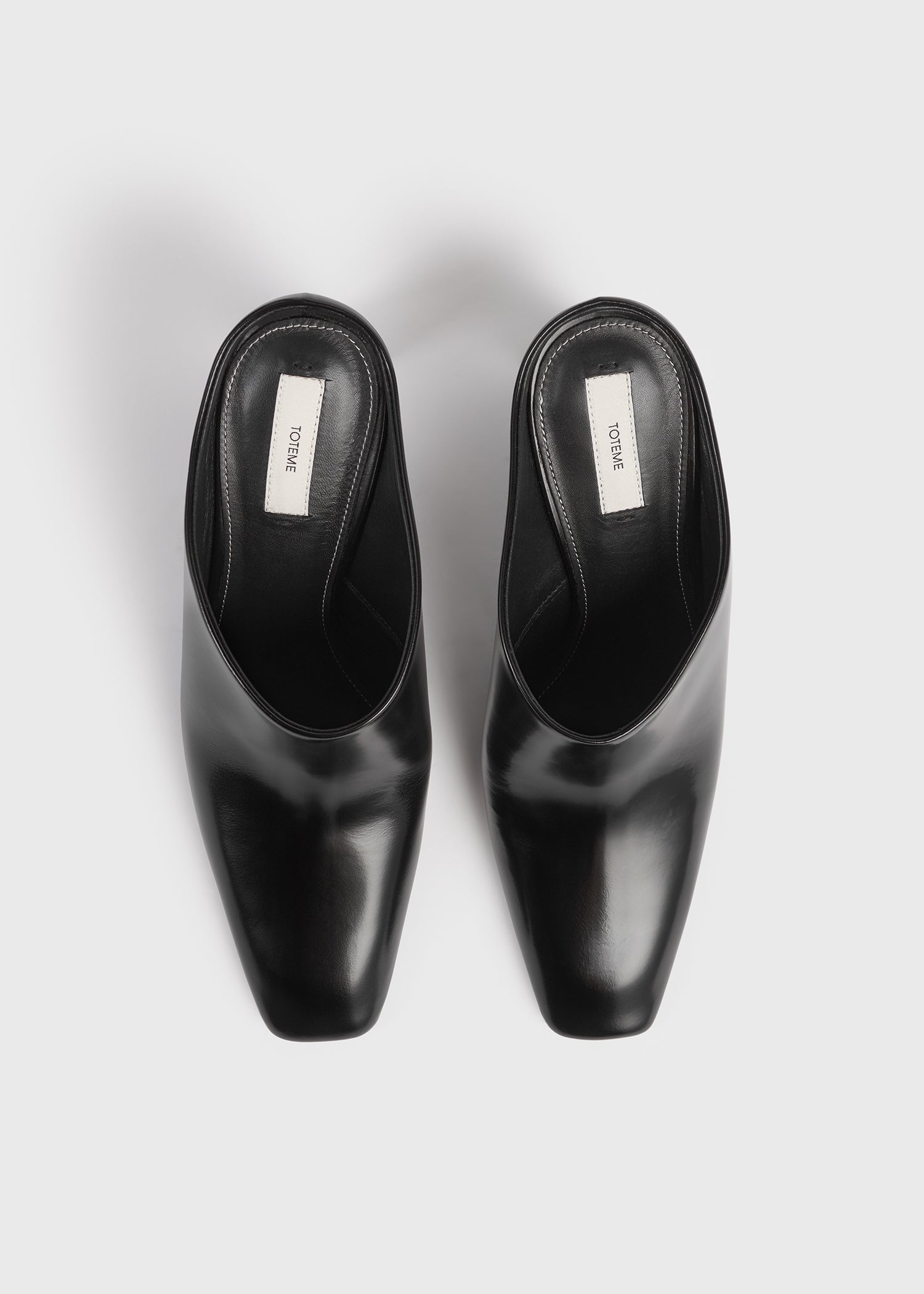 Bar leather mules black