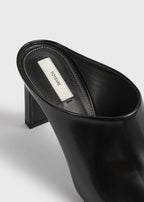 Bar leather mules black