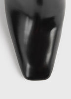 Bar leather mules black