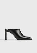 Bar leather mules black