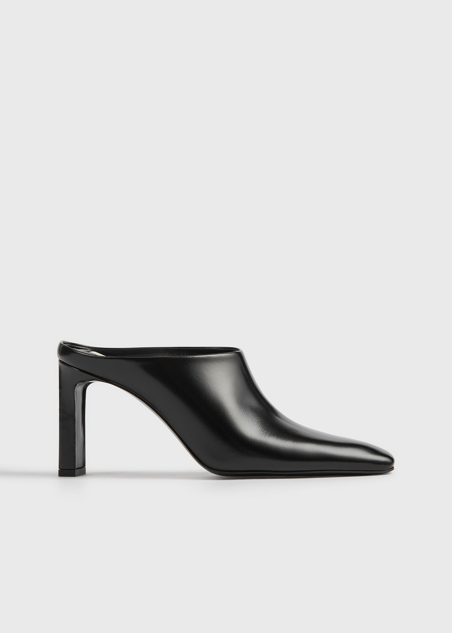 Bar leather mules black