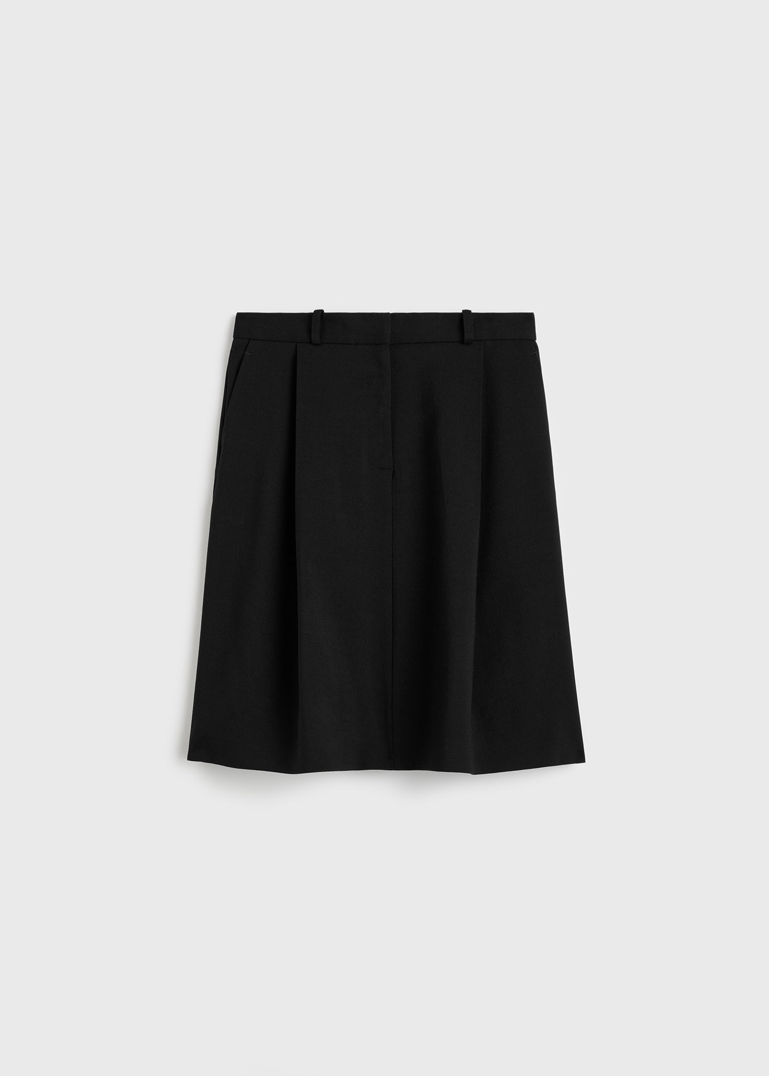 Tailored pleat skirt black