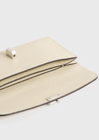 T-lock grained-leather wallet milk