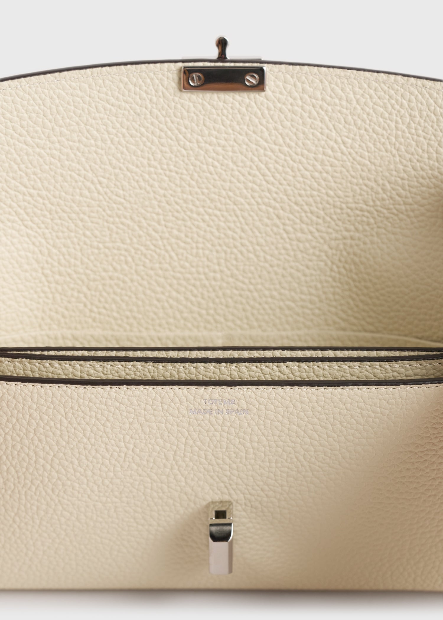 T-lock grained-leather wallet milk