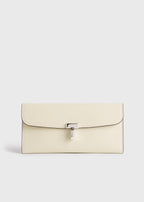 T-lock grained-leather wallet milk