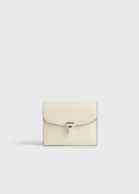 T-lock grained-leather cardholder milk