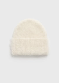 Alpaca knit beanie ecru