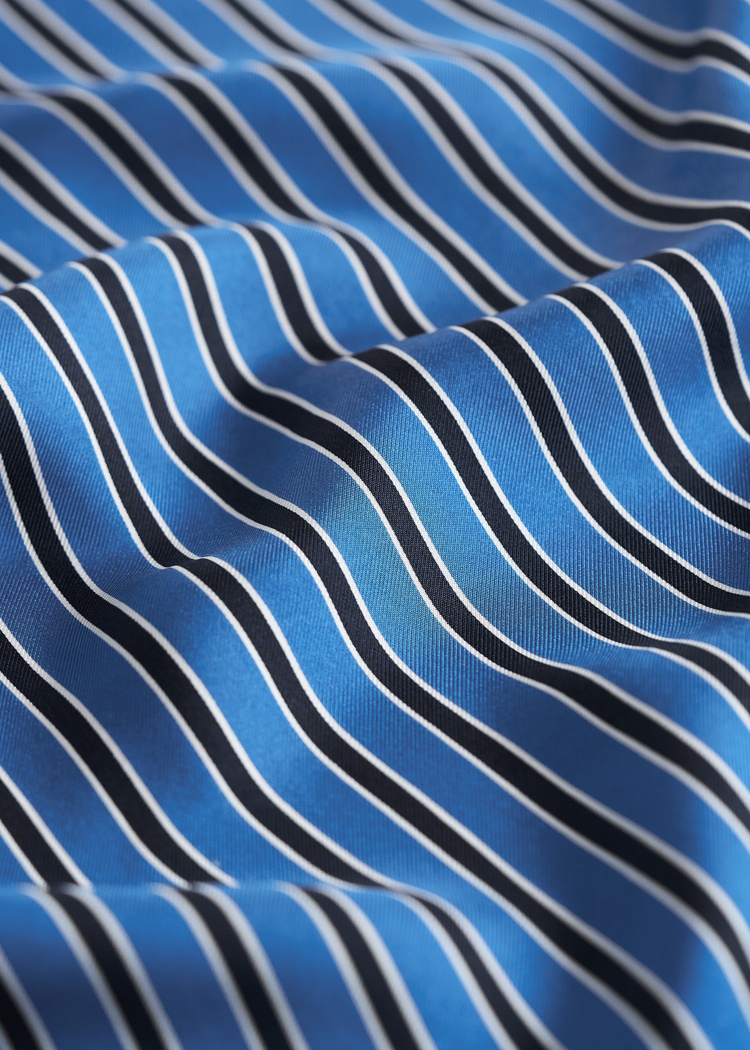 Striped silk scarf blue/navy