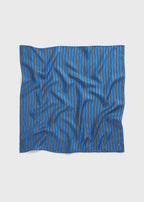 Striped silk scarf blue/navy
