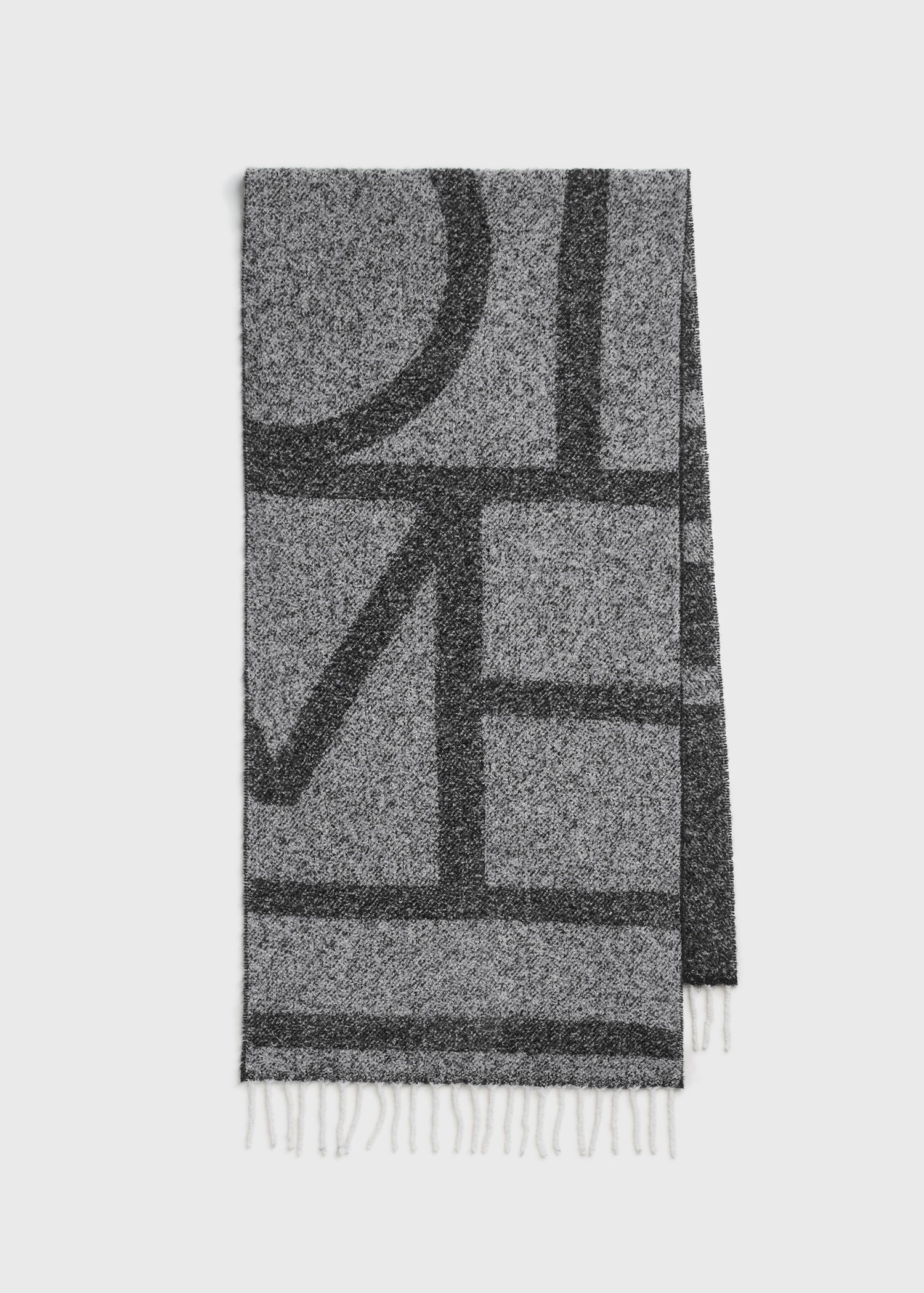 Monogram jacquard scarf black/white