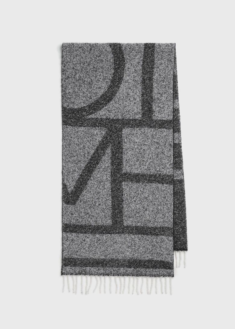 Monogram jacquard scarf black/white