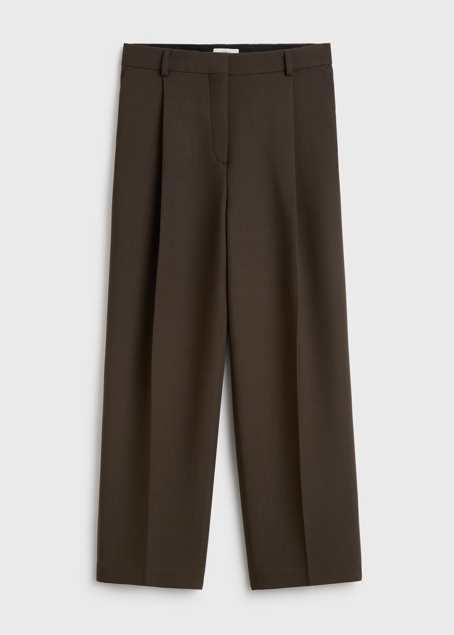 Pleated straight trousers bark