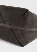 Belted suede tote granite