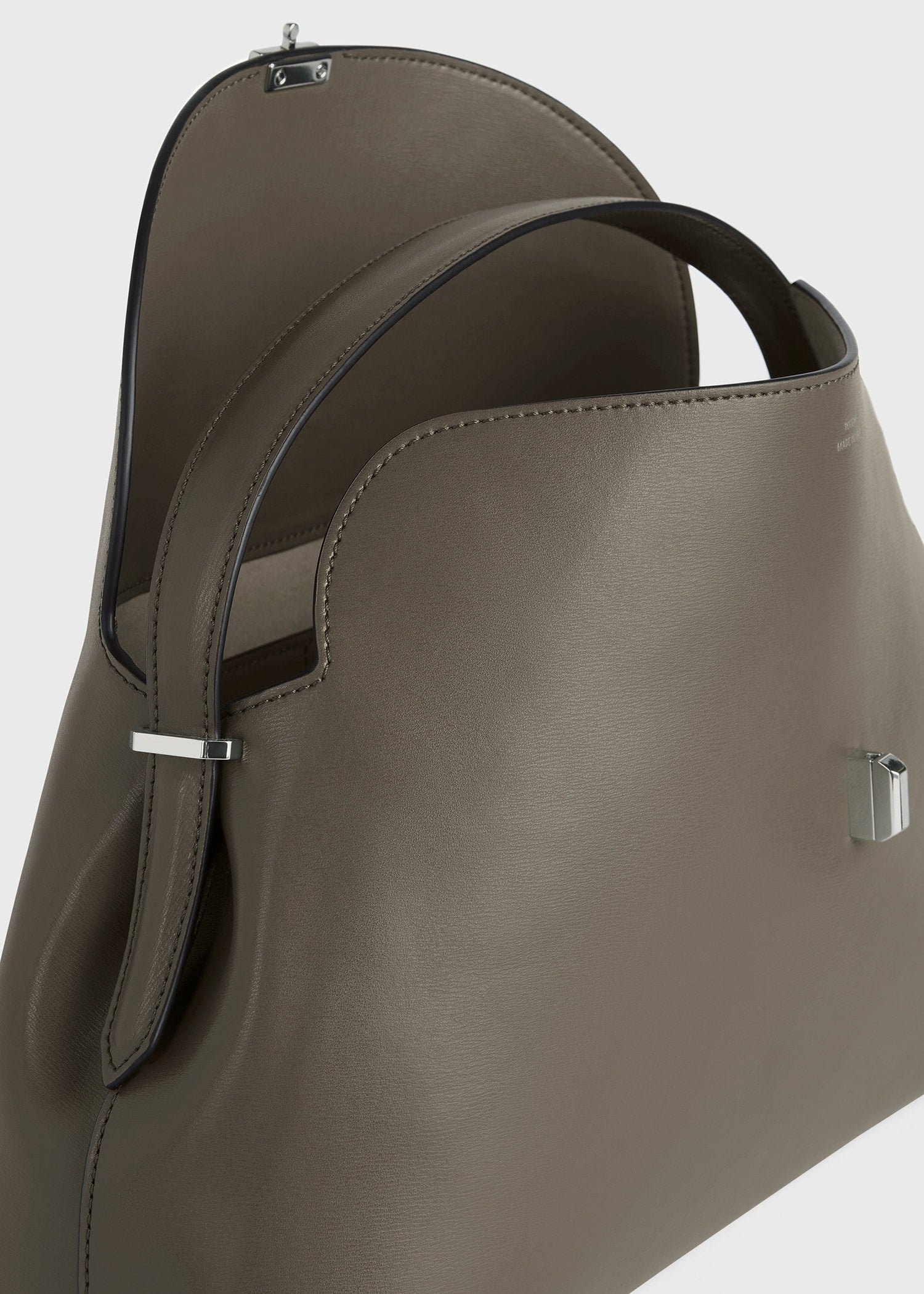 T-lock leather top handle ash