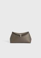 T-lock leather clutch ash