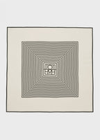 Centered monogram silk scarf crème