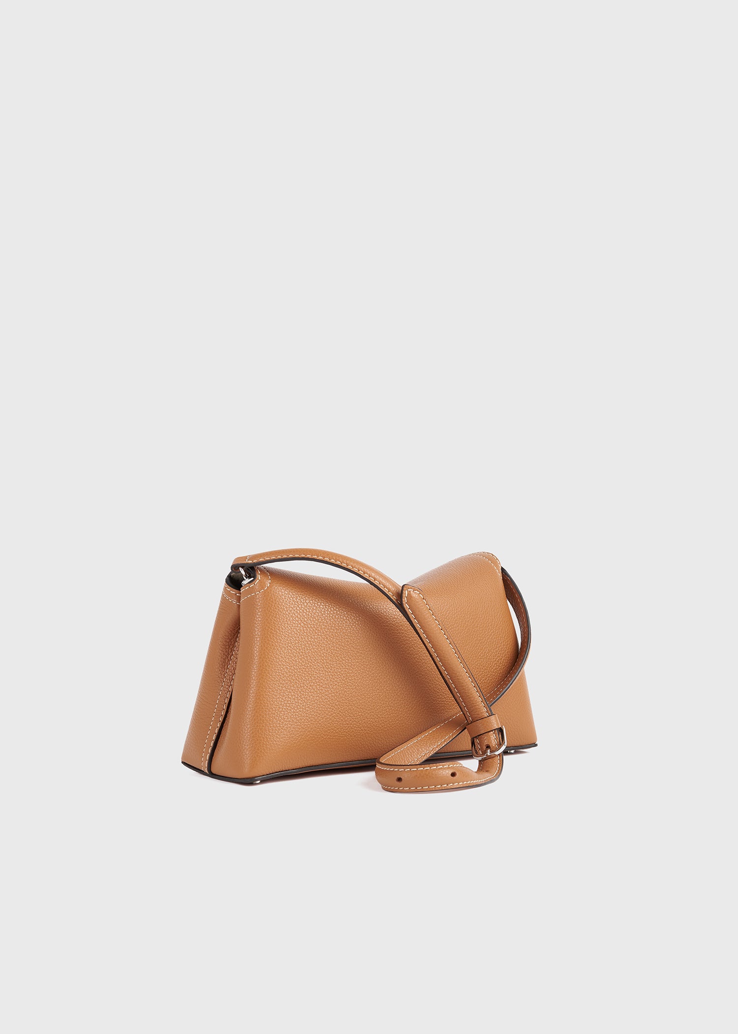 T-lock grained-leather clutch tan