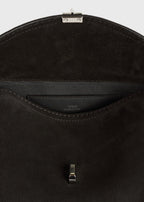 T-lock suede clutch espresso