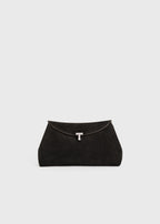 T-lock suede clutch espresso