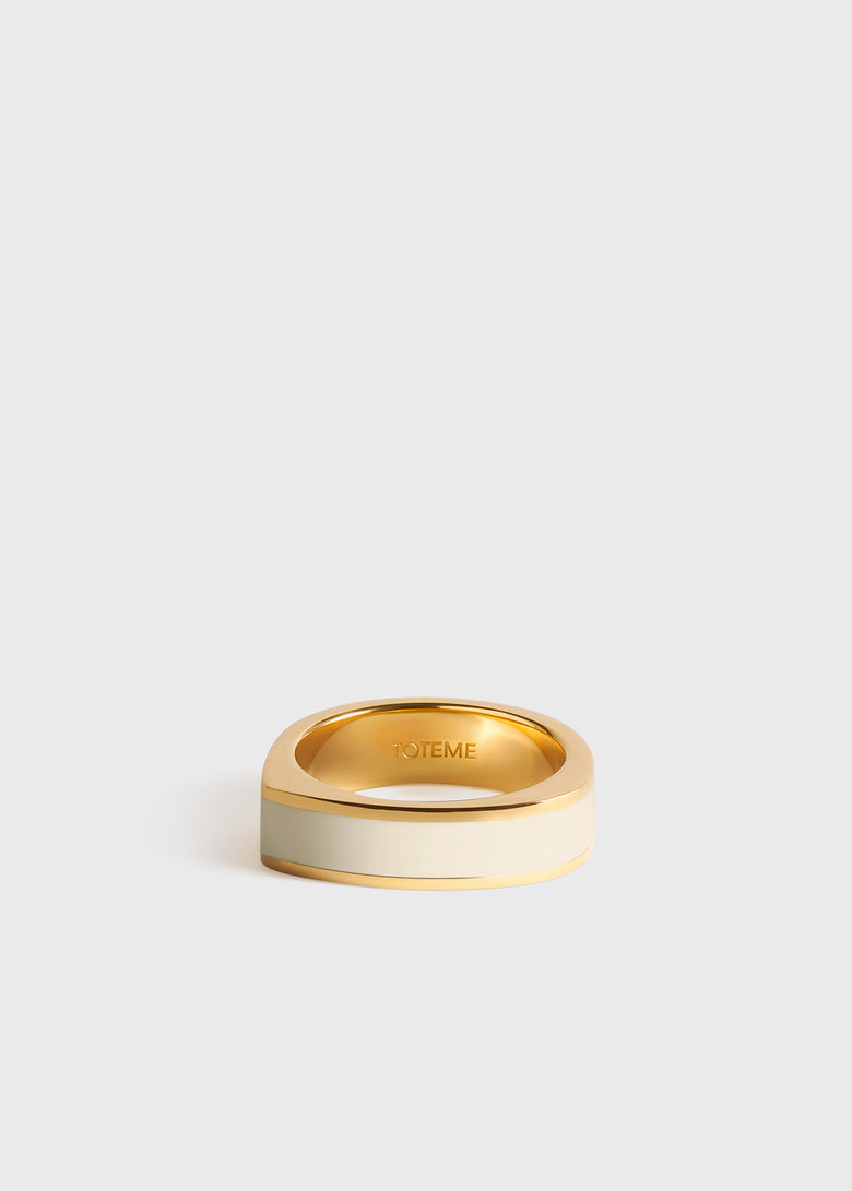 Signature ring ecru/gold