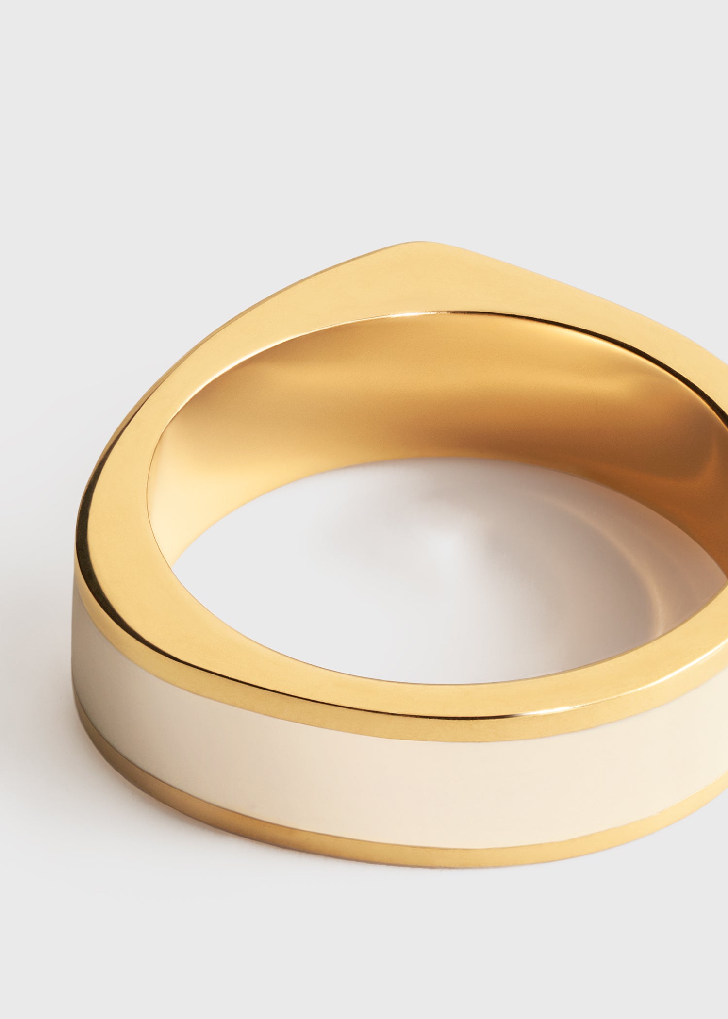 Signature ring ecru/gold
