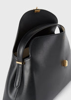 T-lock leather top handle black