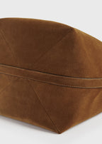 Belted suede tote tan