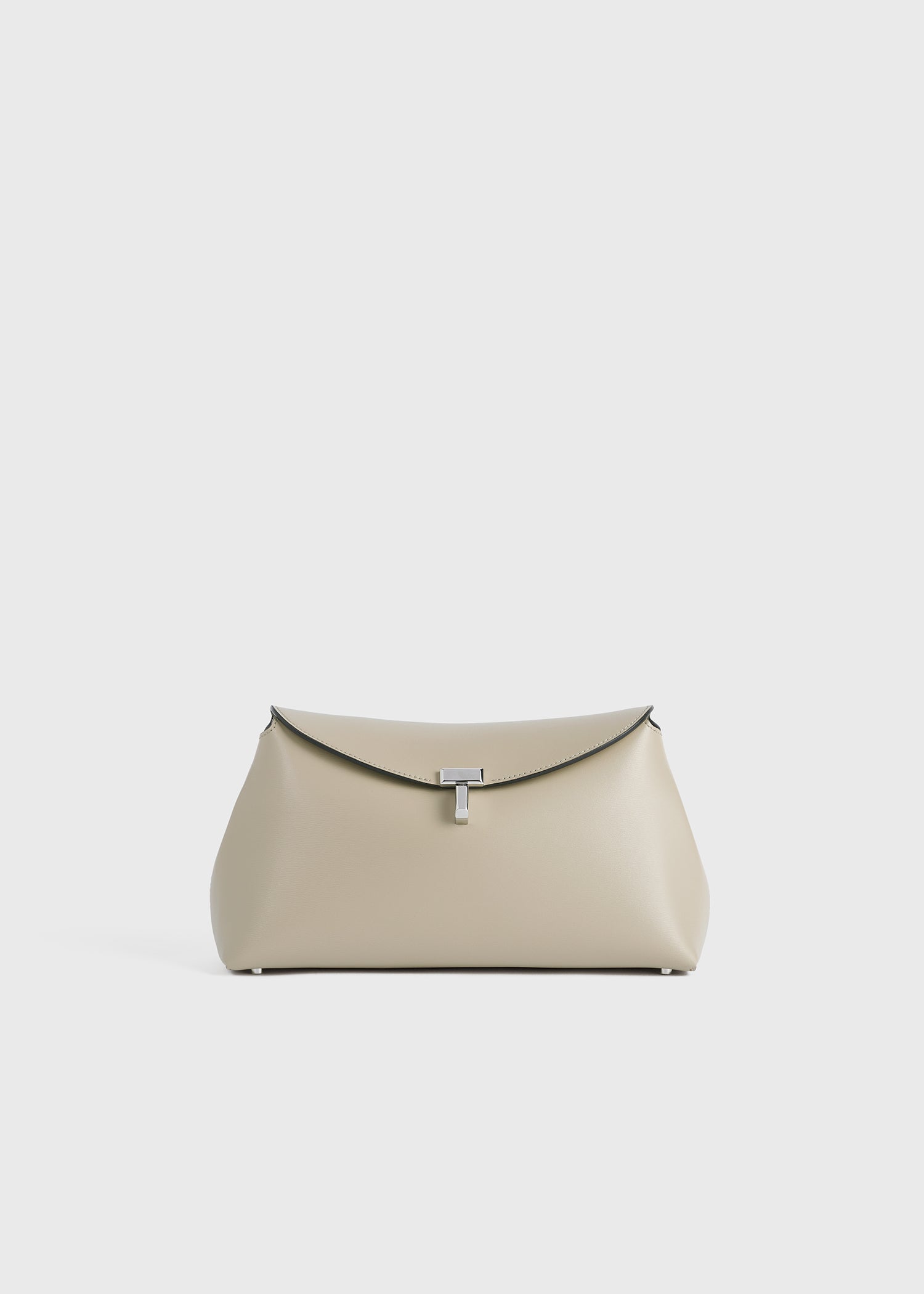 T-lock leather clutch fawn