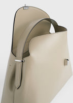 T-lock leather top handle fawn