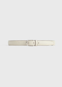 Slim trouser leather belt milk grain