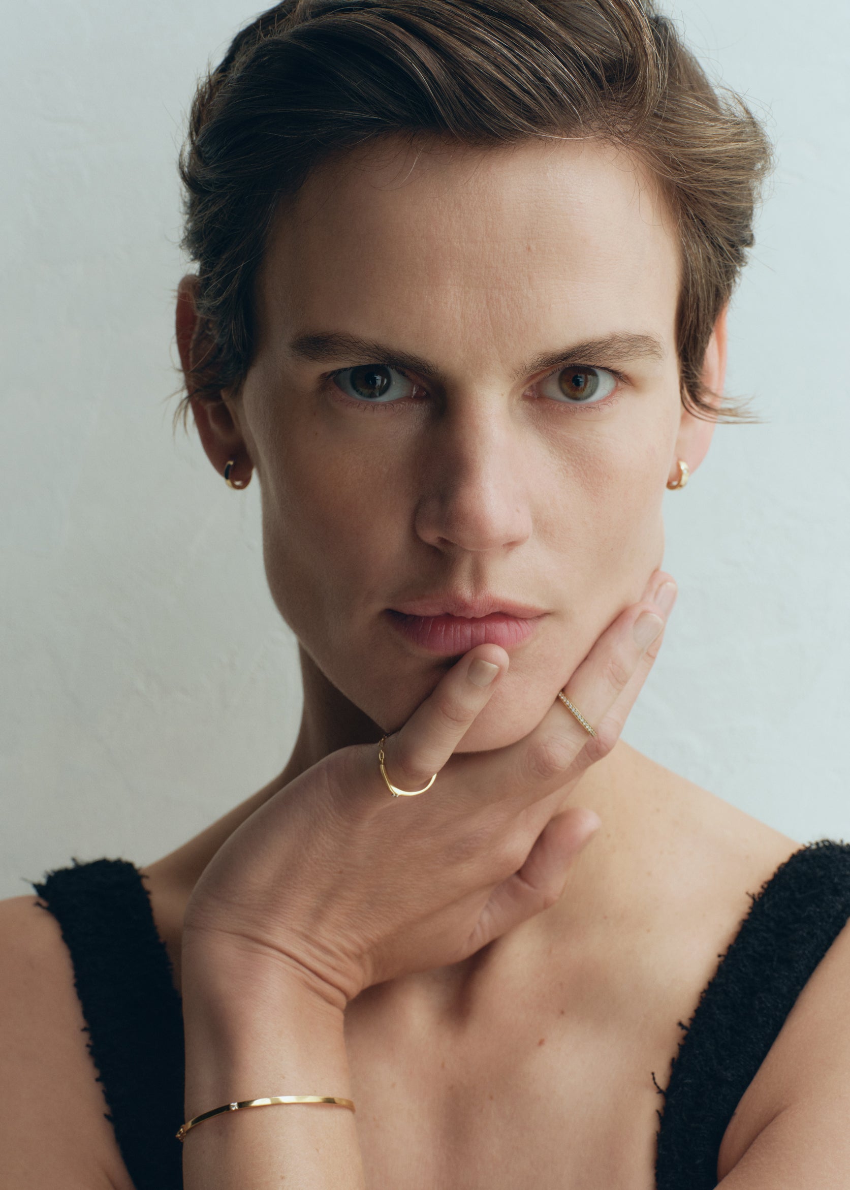 Diamond chain ring 18kt gold