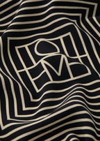 Signature monogram silk scarf black