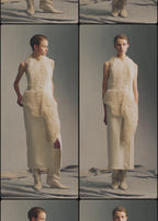 Shearling appliqué dress macadamia