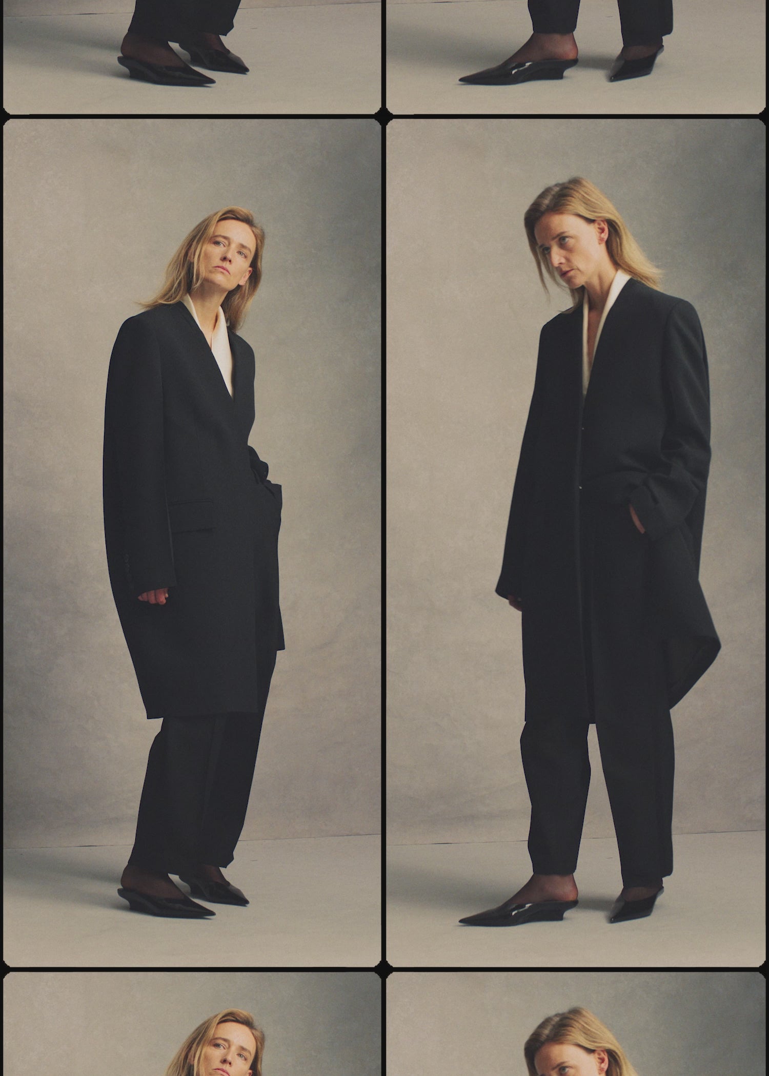 Deep pleat coat black