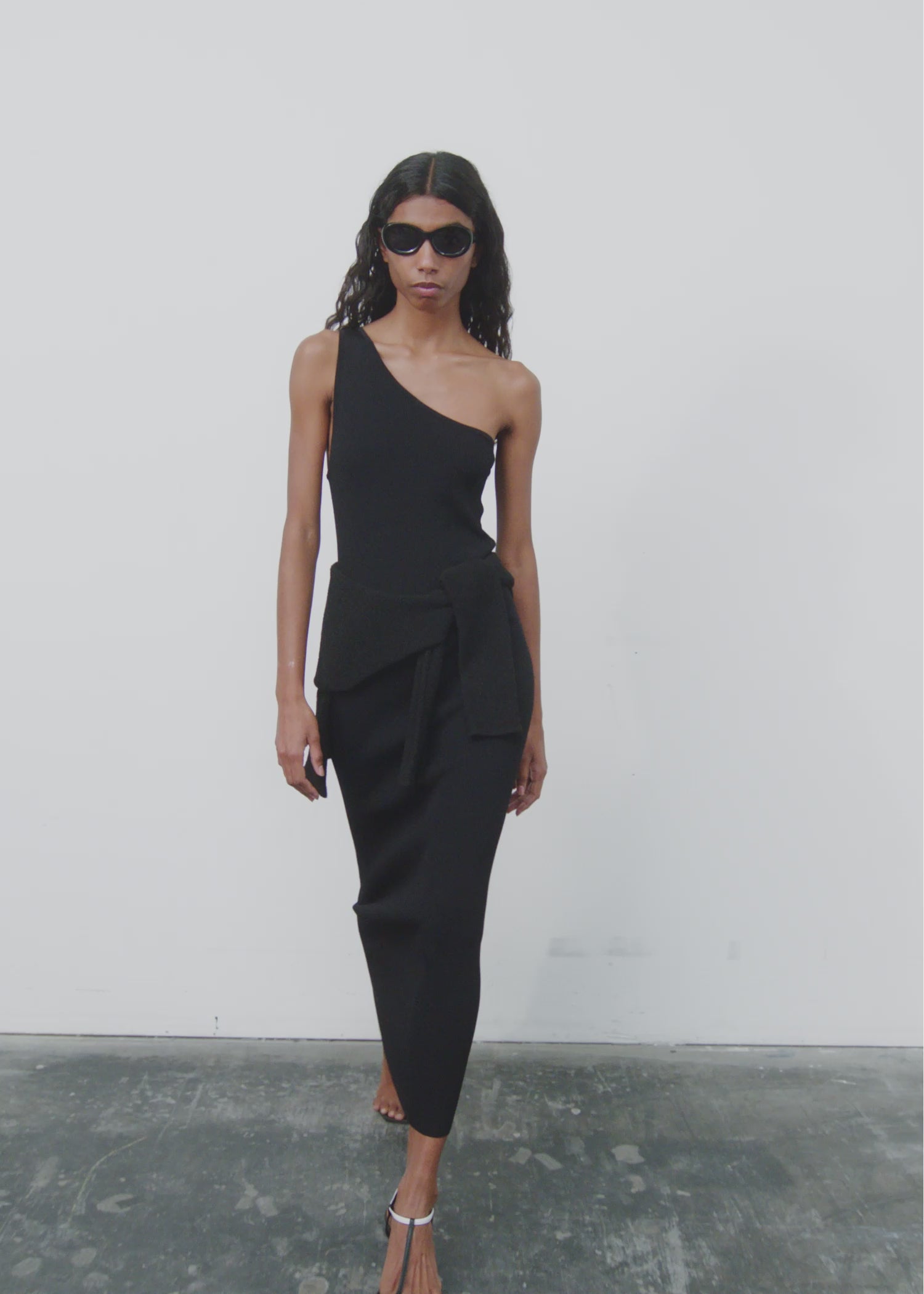 One shoulder ribbed dress sale