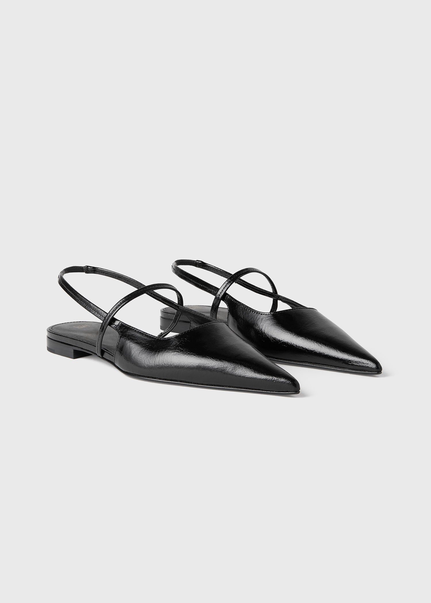 Sharp patent slingback flats black – TOTEME