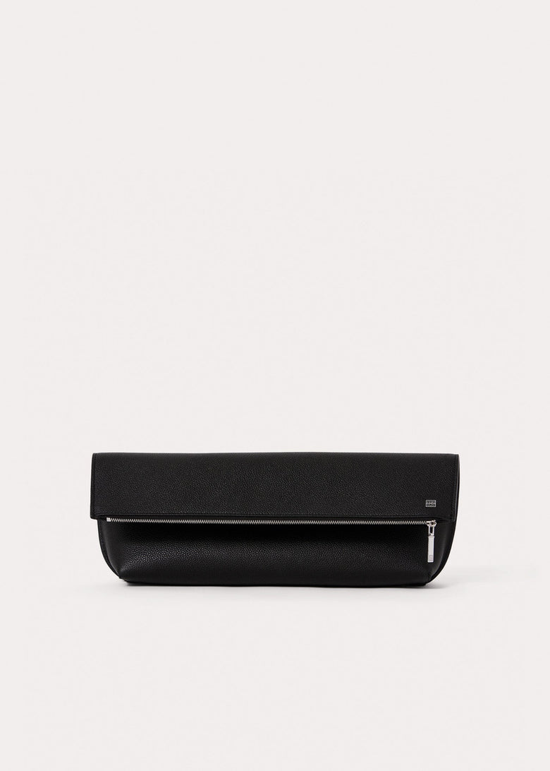 Large leather pouch black